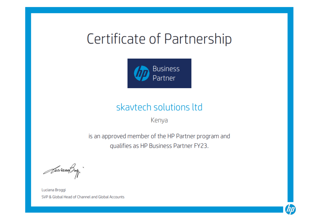 HP Certificate of Partnership